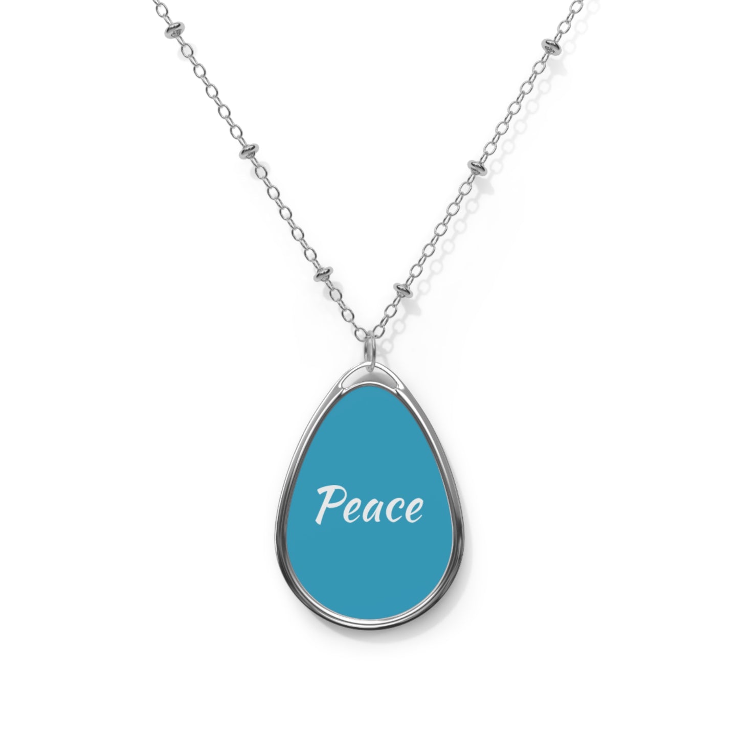 Peace Oval Necklace | Inspirational Jewelry, Gift for Her, Minimalist Necklace, Everyday Wear, Birthday Gift