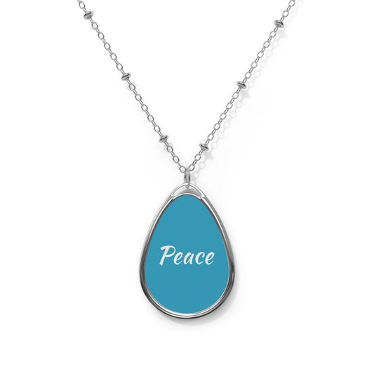Peace Oval Necklace | Inspirational Jewelry, Gift for Her, Minimalist Necklace, Everyday Wear, Birthday Gift
